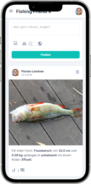 Fishing Friend's in FishLog (Bildschirmfoto)